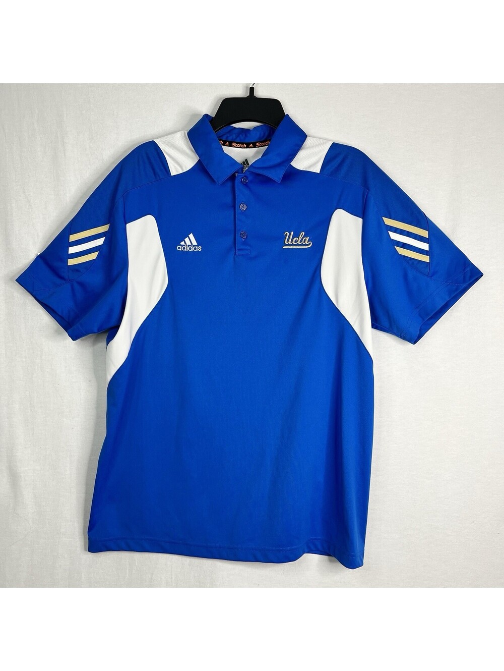 UCLA Bruins Shirt Blue Adidas Polo Adult Team Issue Climalite Men’s Medium EUC